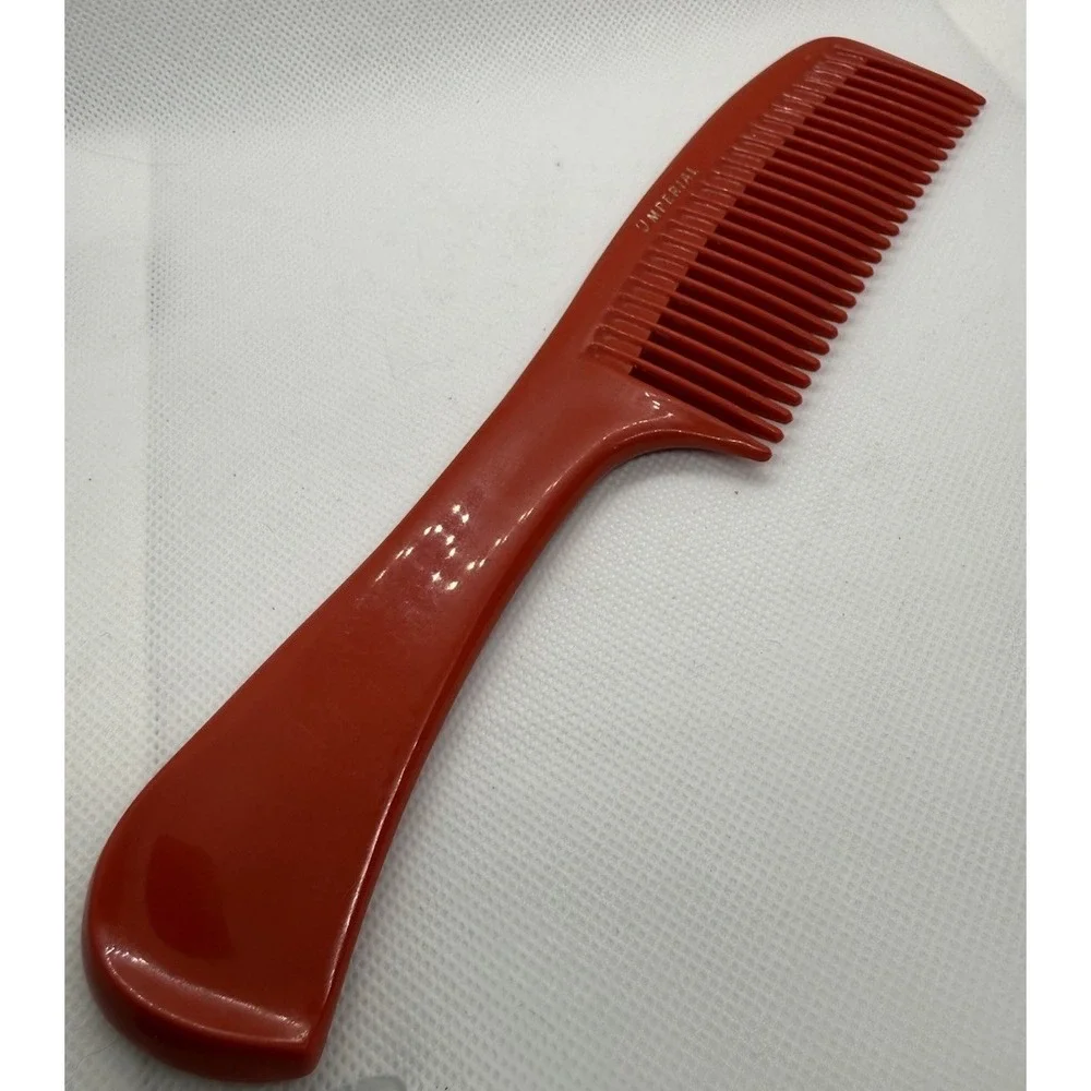 Vintage Imperial Red‎ Plastic Comb Imperial By Ace Unbreakable Comb